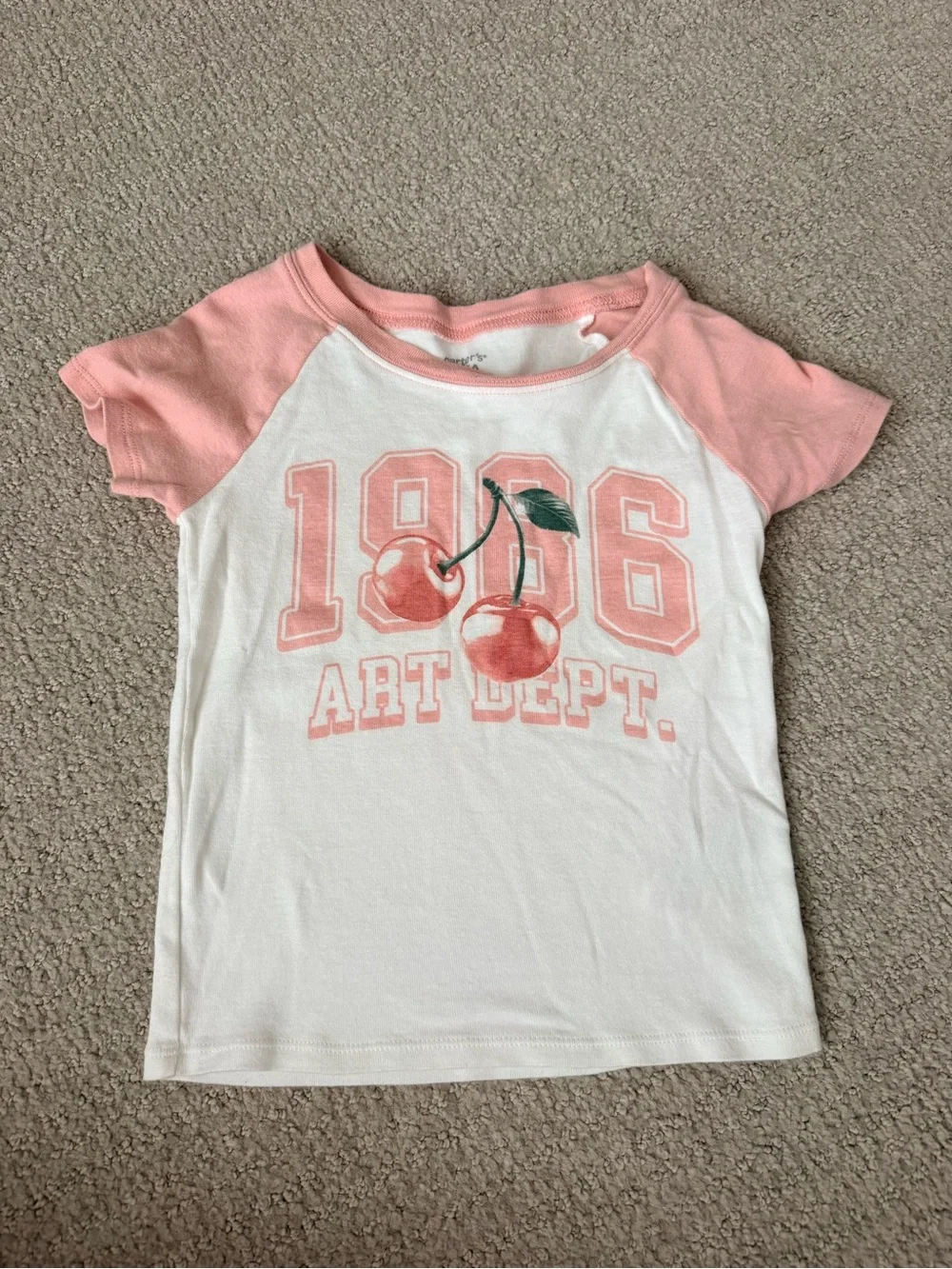 Carter's Pink & White Cherry Raglan Tee